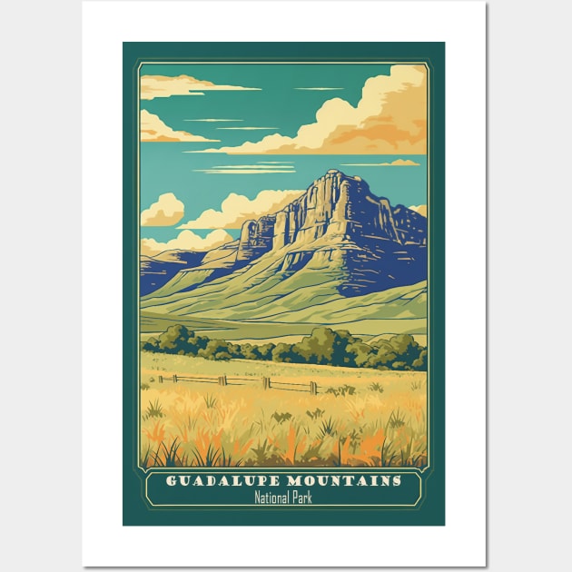 Guadalupe Mountains National Park Travel Poster Wall Art by GreenMary Design